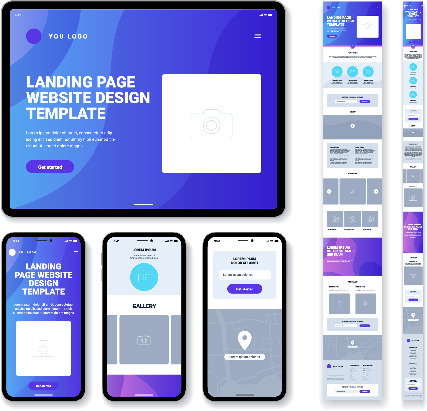 Mockups de site web responsive : tablette et smartphones, démonstration du webdesign Start'Medias